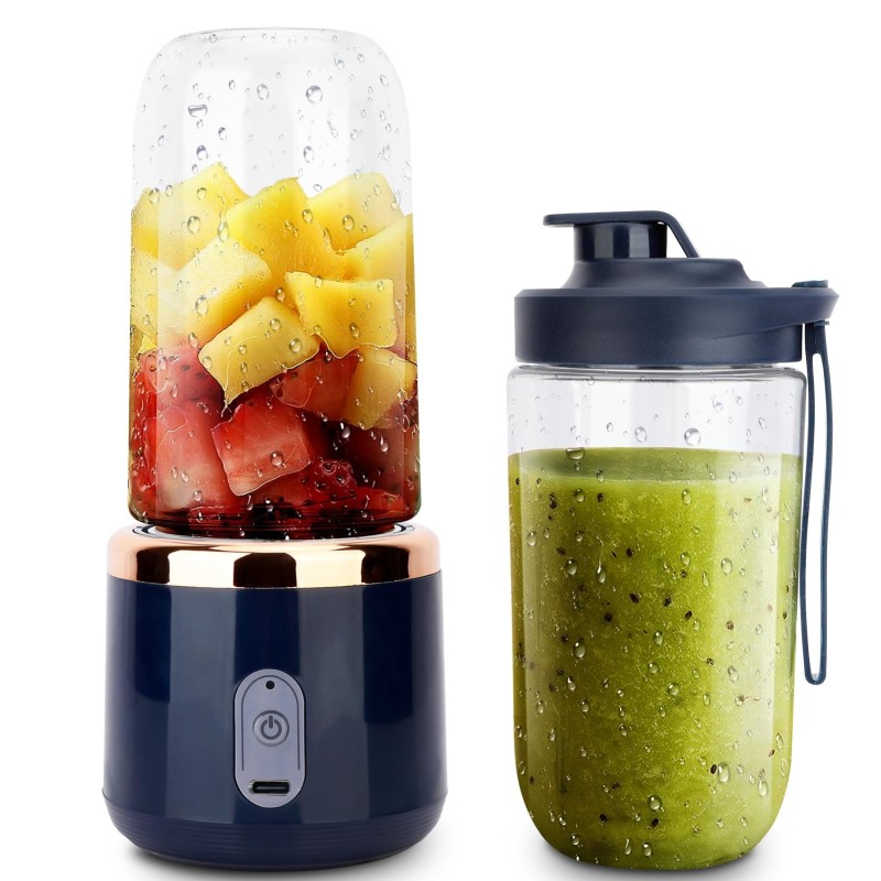 128 300ML 6 Blade Portable Juicer 2 Cups Blender Multi-function Automatic Small Electric Juicer Rechargeable