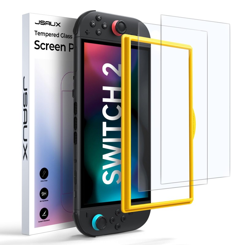 [2-Pack] Official JSAUX Clear / Anti-Glare Screen Protector Tempered Glass 9H for Valve Steam Deck OLED with Toolkits