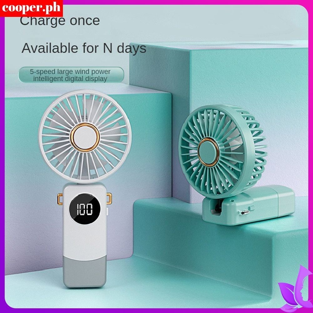 139 Mini 10000mAh Chargeable Clipped Fan 360° Rotation 4-speed Wind USB Desktop Ventilator Silent Air Conditioner for Office