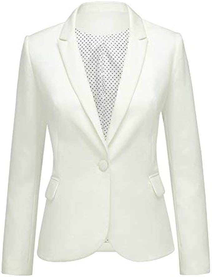 luvamia Women&#039;s Long Sleeve Formal Notch Lapel Button Down Blazer Pockets Jacket