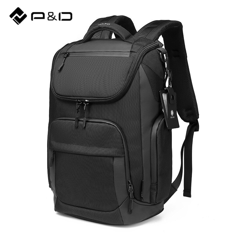 P&amp;D Men Backpack 24L Multi-function Waterproof Backpacks 15.6&quot; Laptop Travel Business Male USB Charging