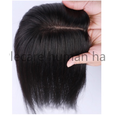 Human Hair Topper Wig For Women 13x13 Breathable MONO Rose Net Base With Clip In Hair Toupee Remy Hairpiece